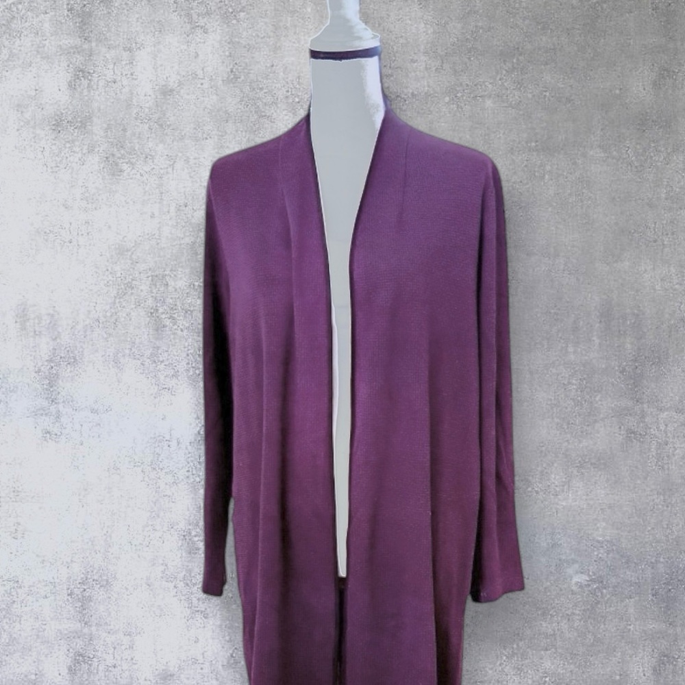 EUC! J.JILL WEAREVER COLLECTION LONG HOUNDSTOOTH CARDIGAN